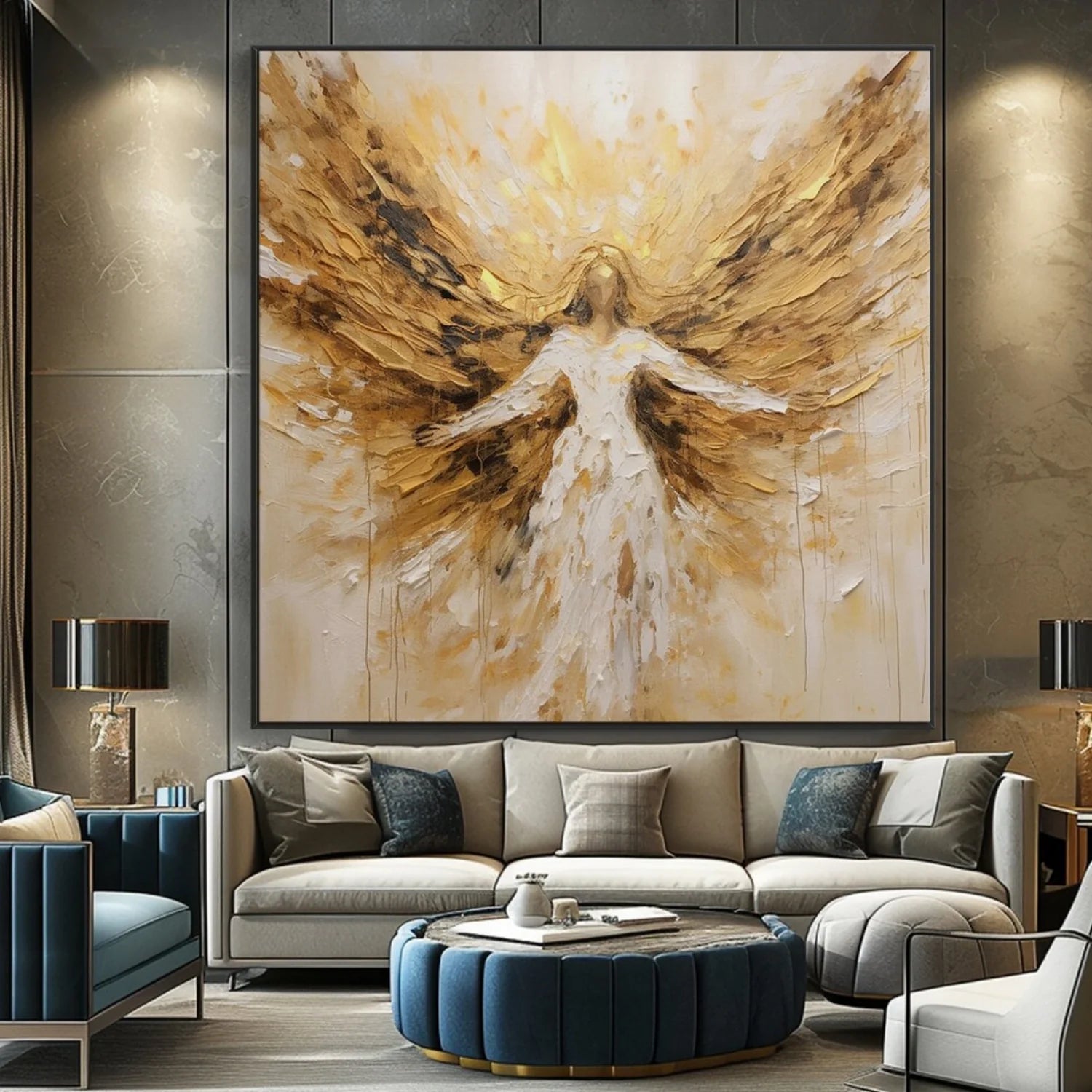Abstract Angel Wing Textured Painting #AB048