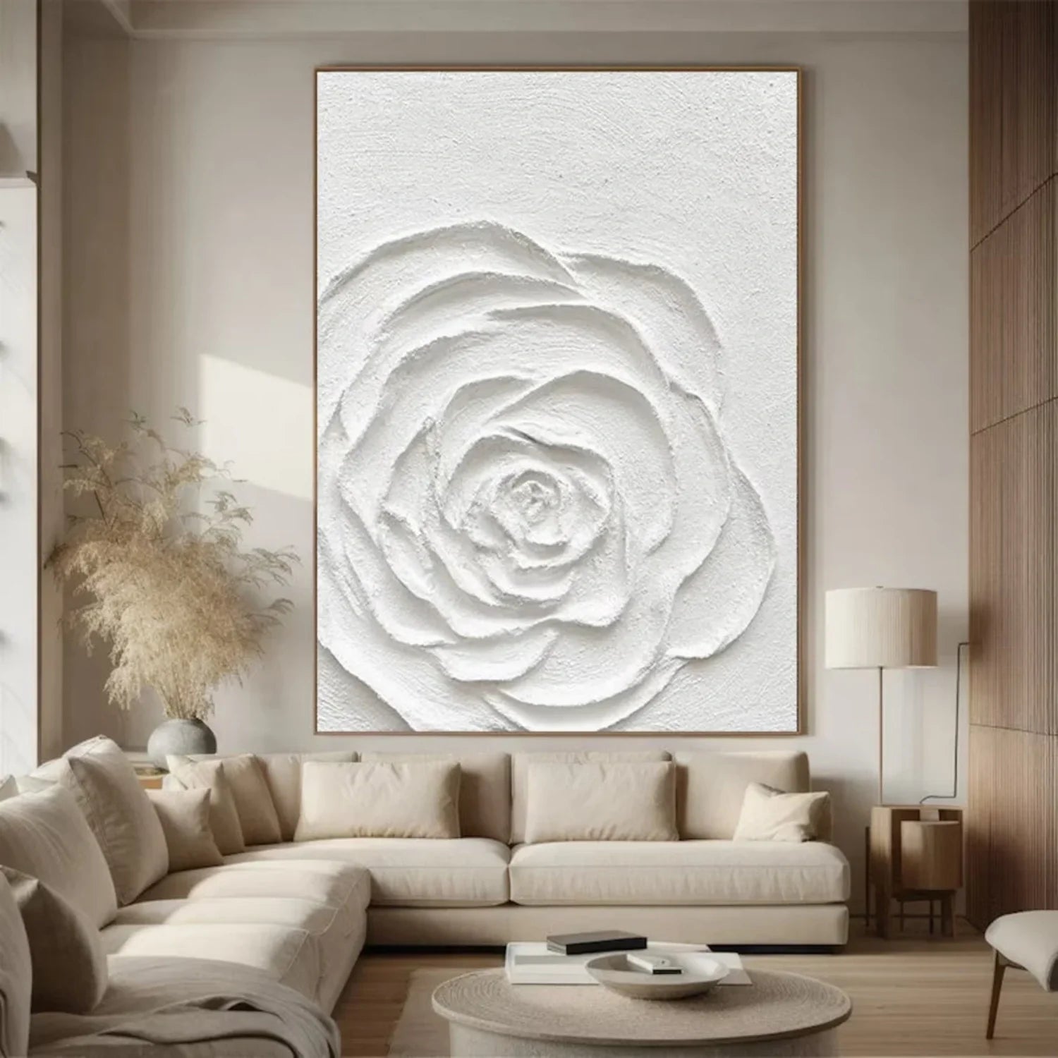 White Flower & Tree Abstract_Textured Wall Art #FT127