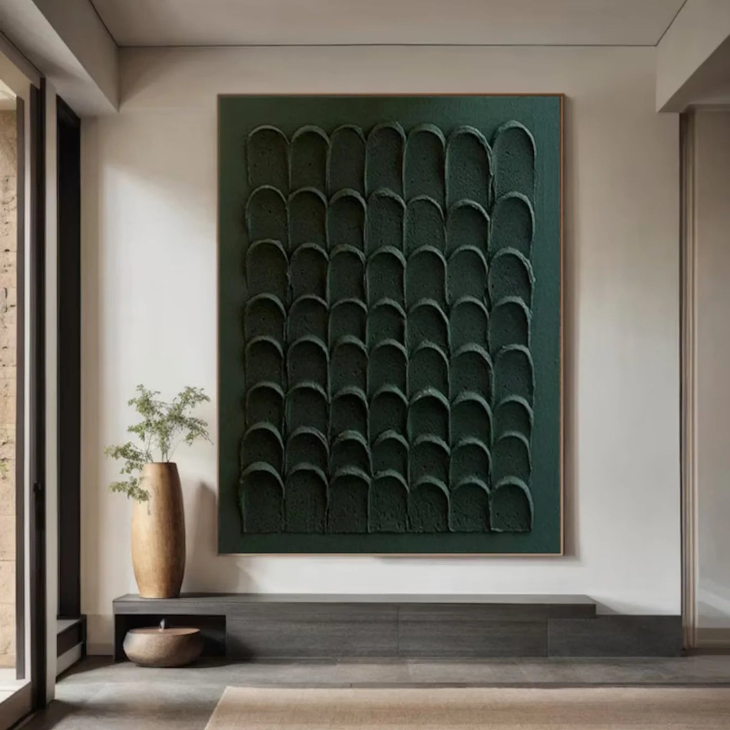 Green Minimalistic Textured Art #MD249