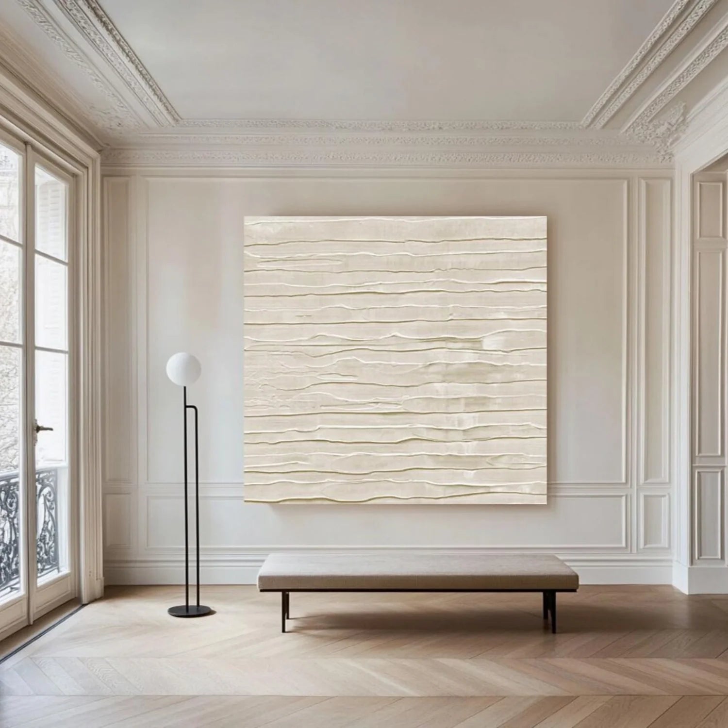 White Minimalistic Textured Art #MD253