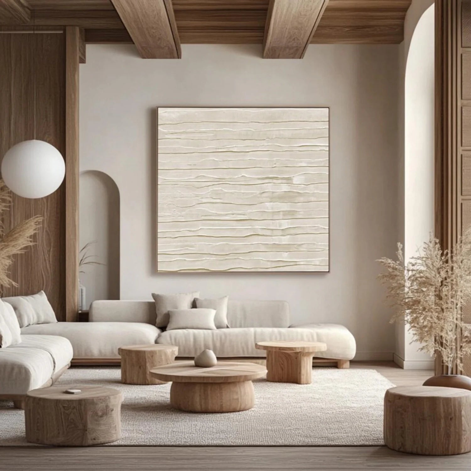 White Minimalistic Textured Art #MD253