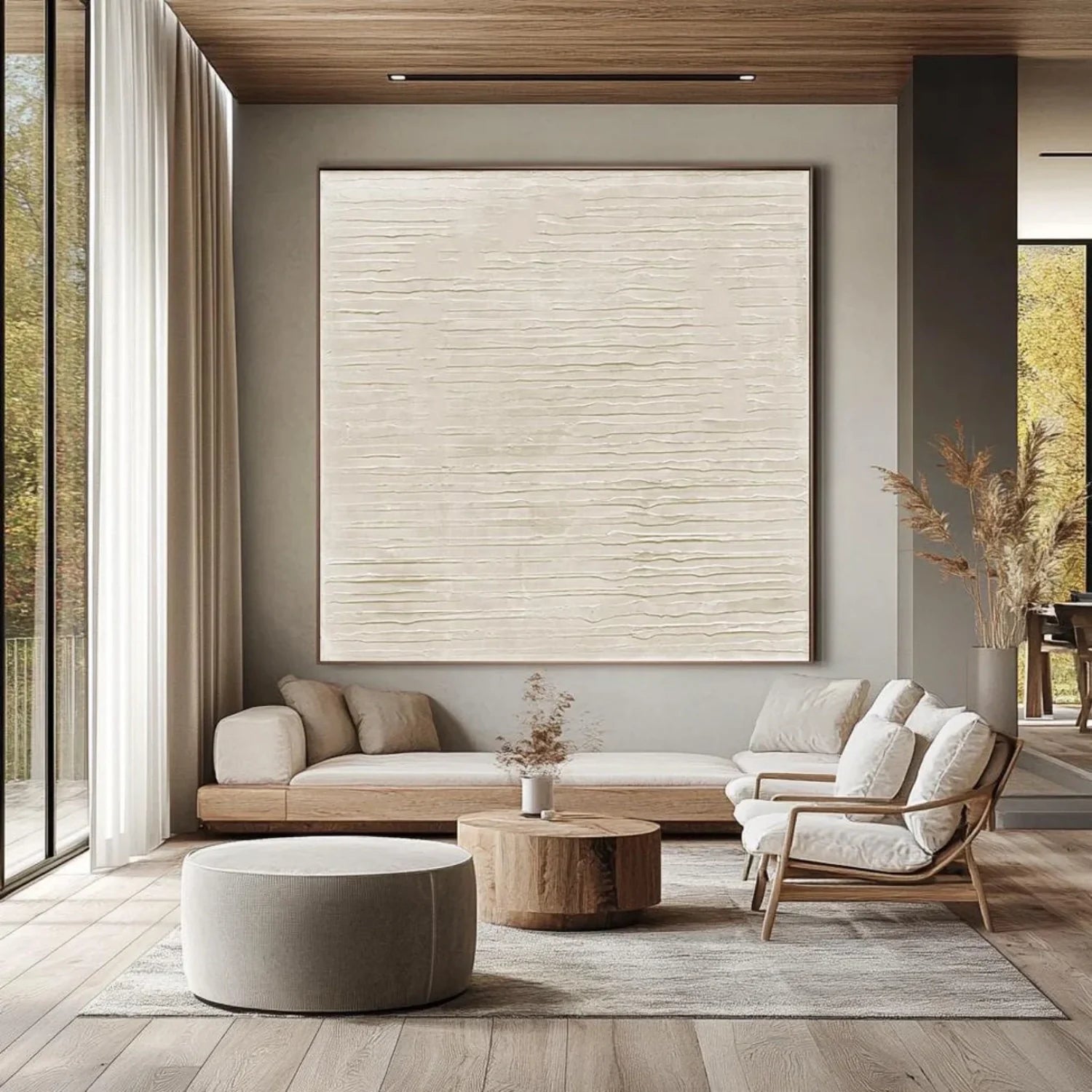 White Minimalistic Textured Art #MD252