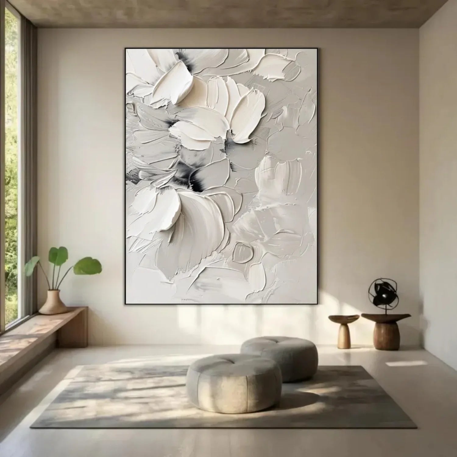 Flower & Tree Abstract Textured Wall Art #FT098