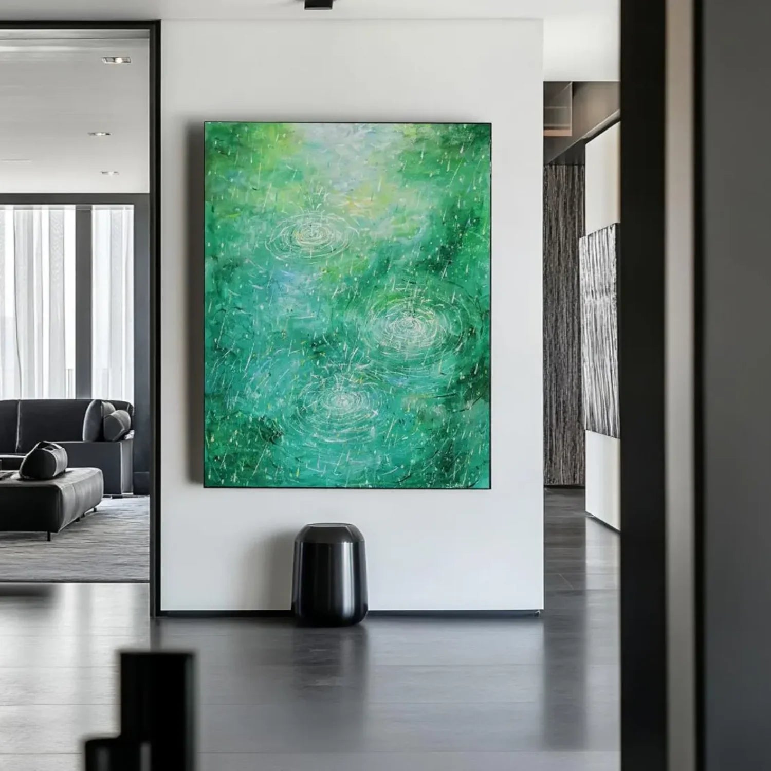 Green Abstract_Canvas Art #WA594