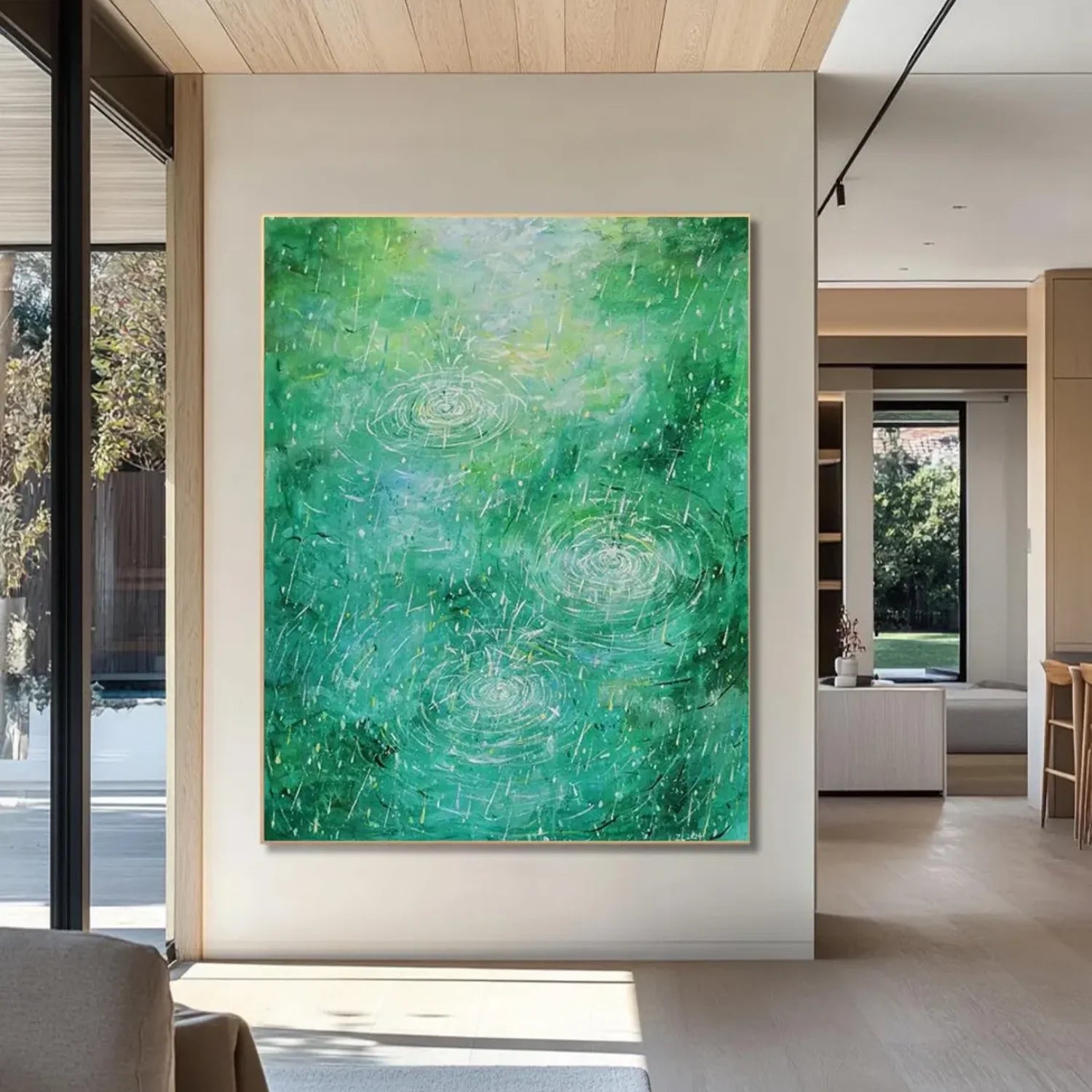 Green Abstract_Canvas Art #WA594