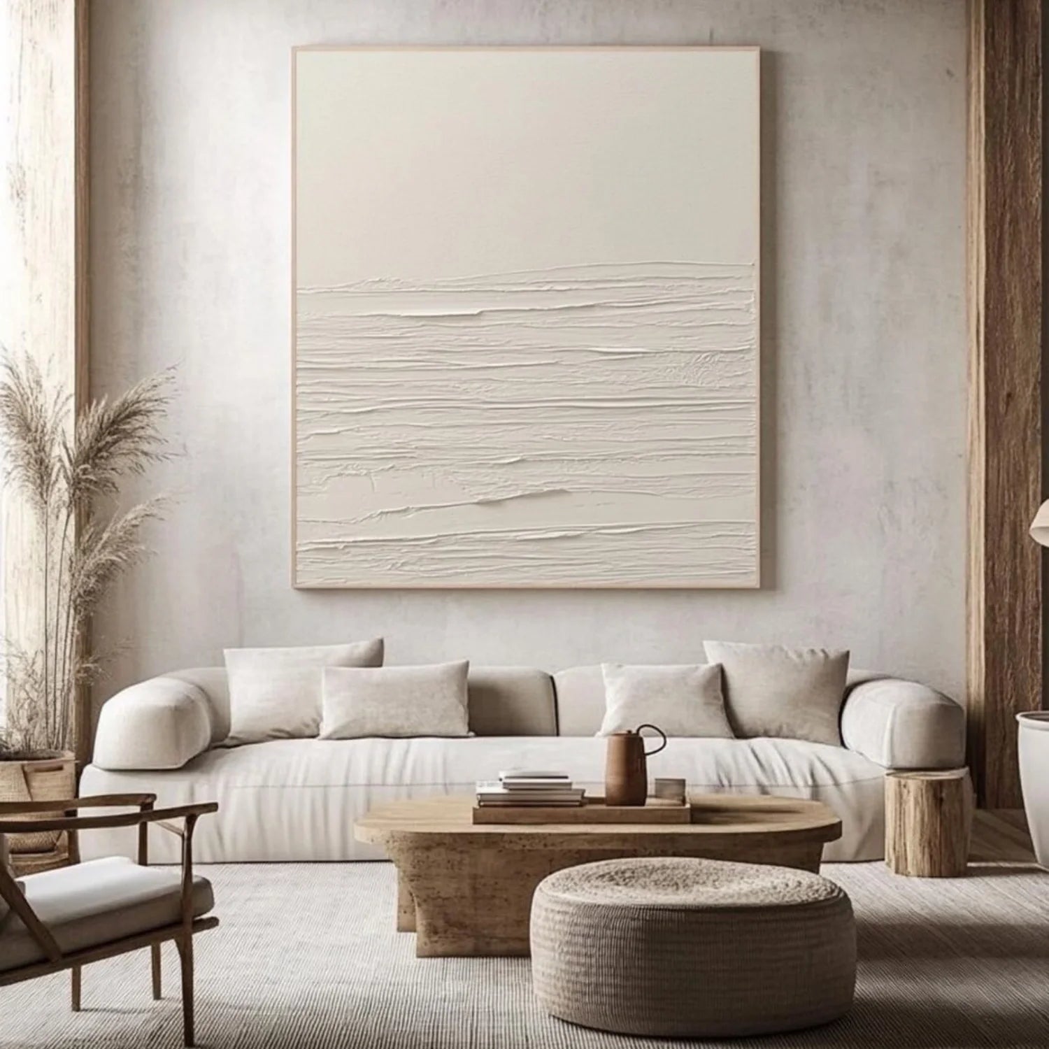 White Minimalistic Textured Art #MD250