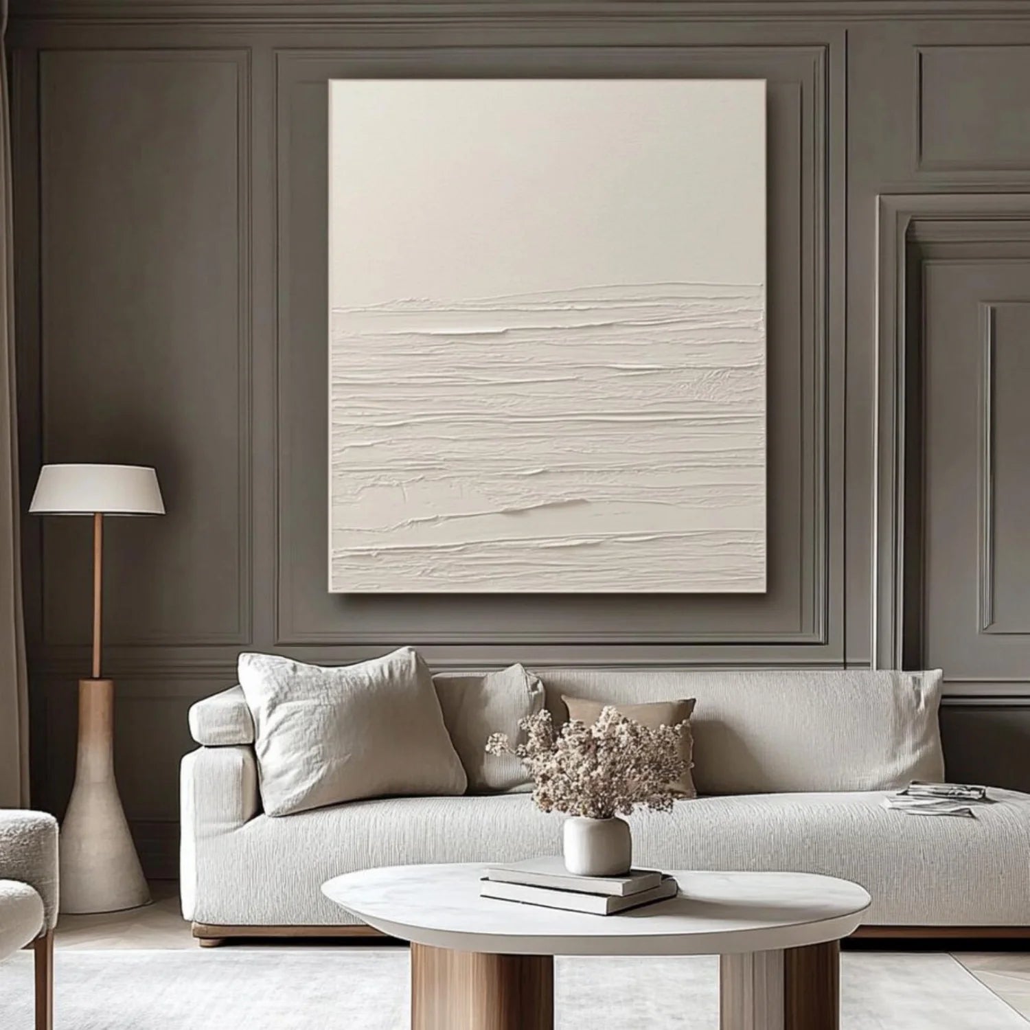 White Minimalistic Textured Art #MD250