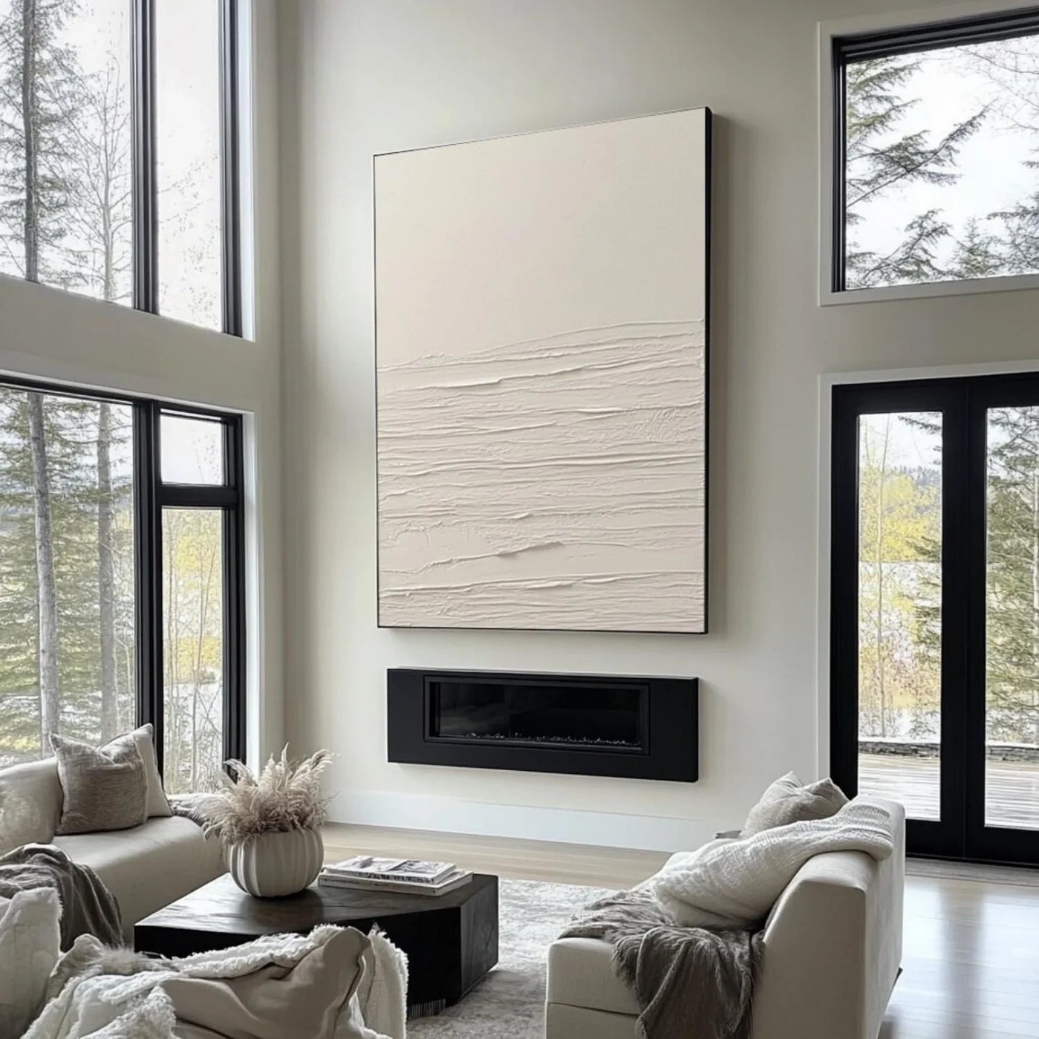 White Minimalistic Textured Art #MD250