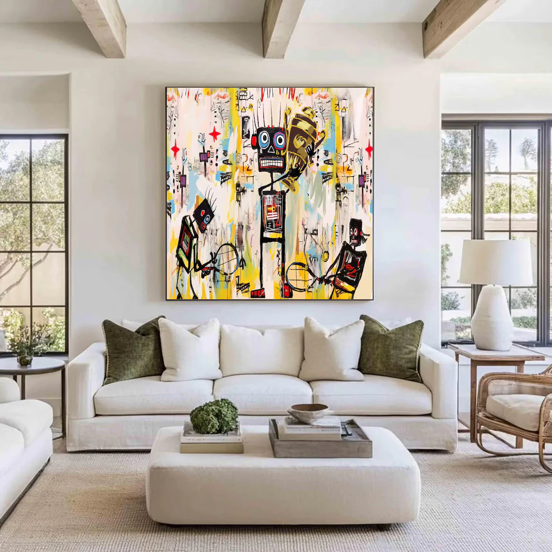 Vibrant Contrasting Colors Street Art Abstract Oil Painting #PO383
