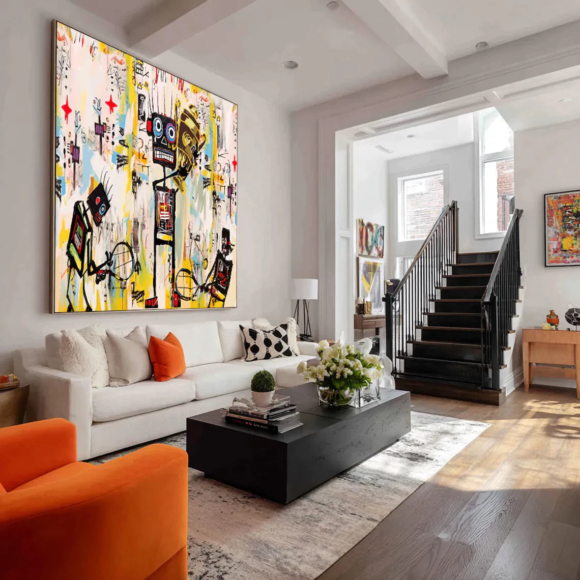 Vibrant Contrasting Colors Street Art Abstract Oil Painting #PO383