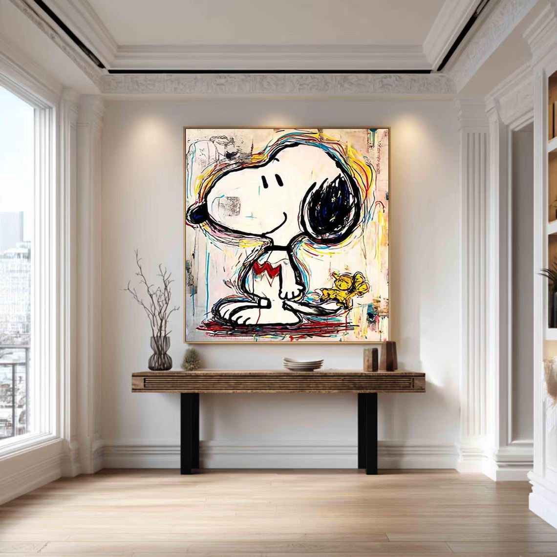 Pop Style Colorful Line Cartoon Oil Painting #PO369
