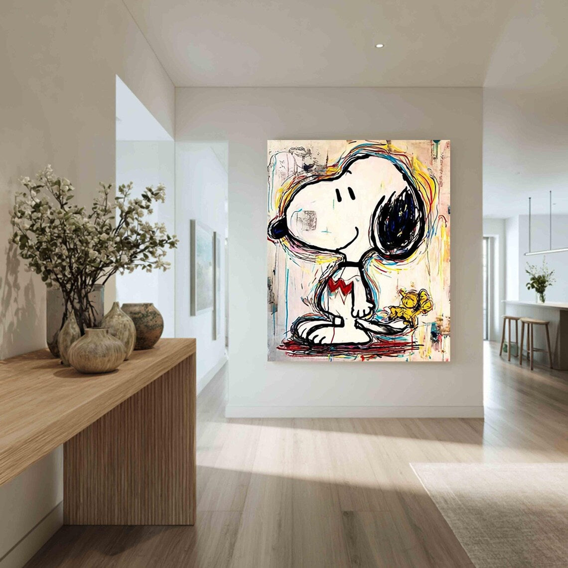 Pop Style Colorful Line Cartoon Oil Painting #PO369