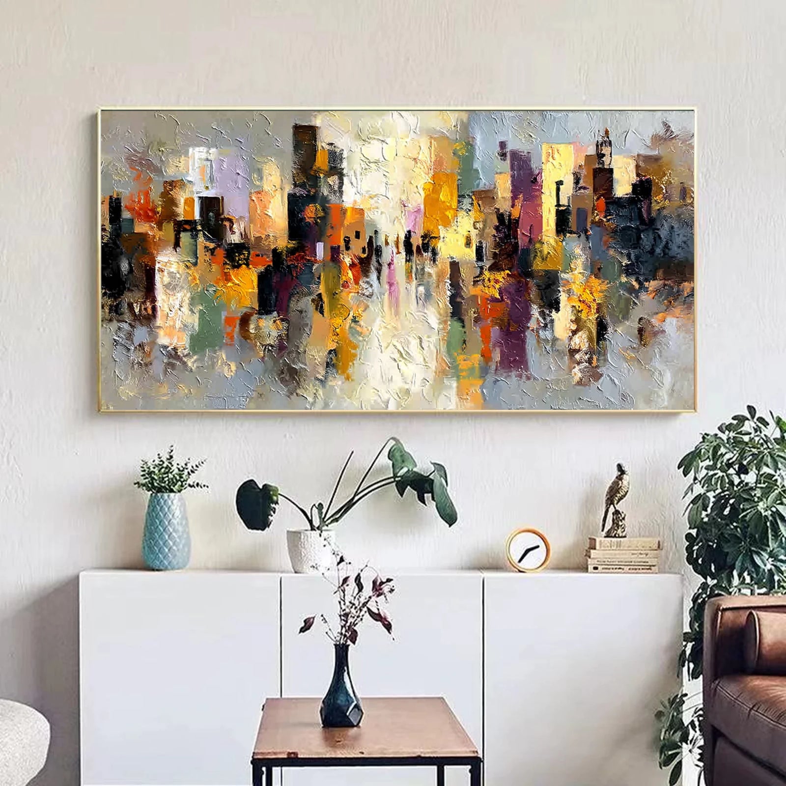 Abstract Urban Textured Oil Painting #MD224