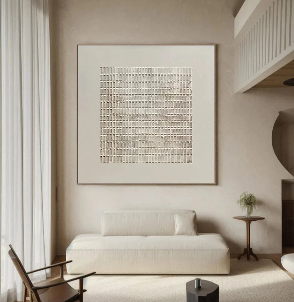 Minimalist Plaid Texture Oil Painting #JM84