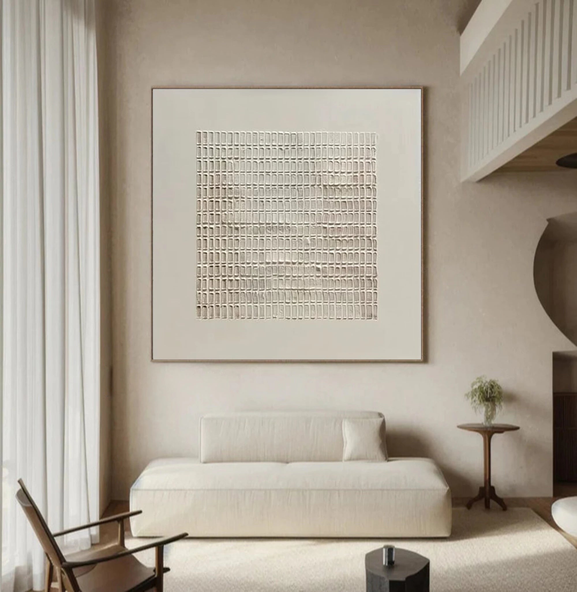 Minimalist Plaid Texture Oil Painting #JM84