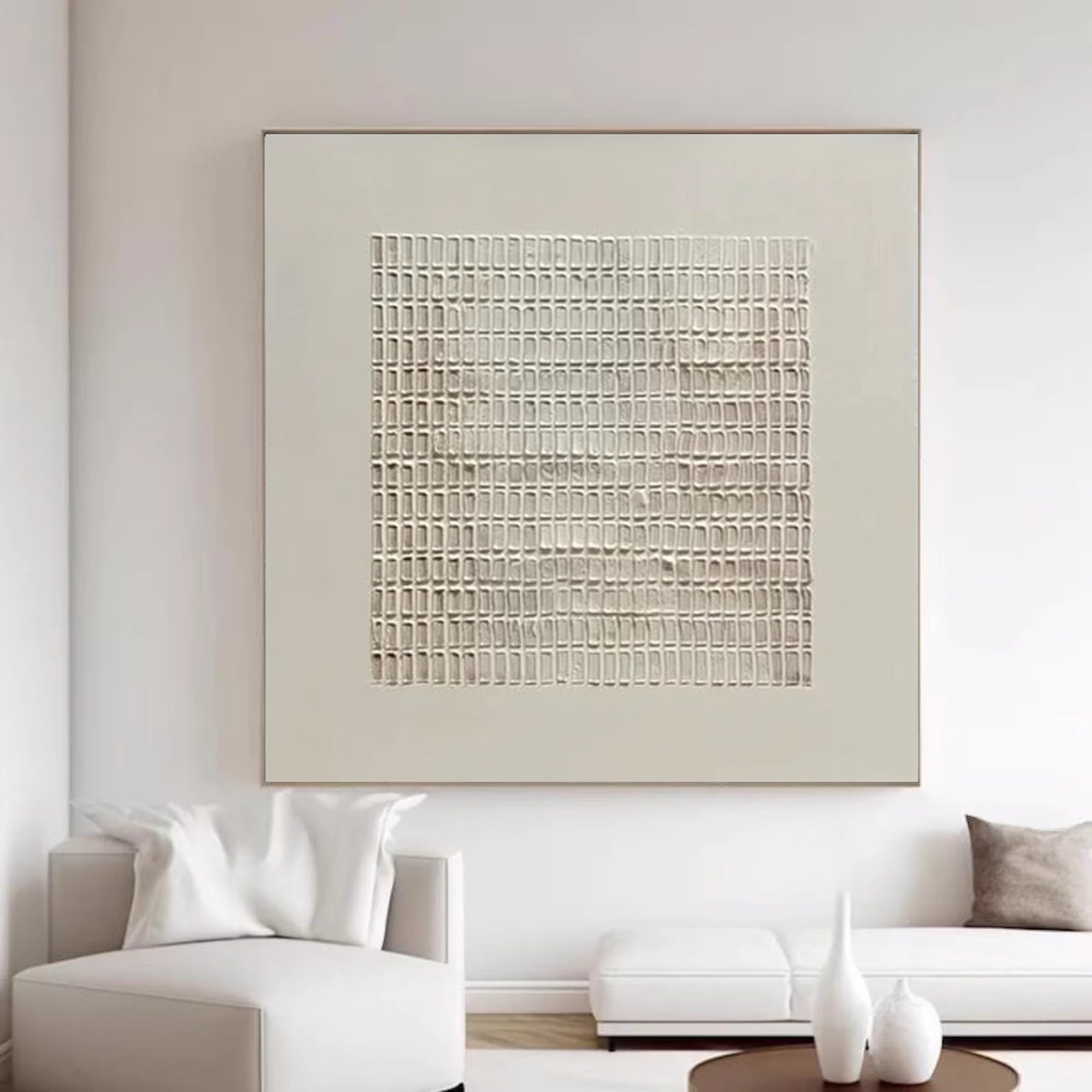 Minimalist Plaid Texture Oil Painting #JM84