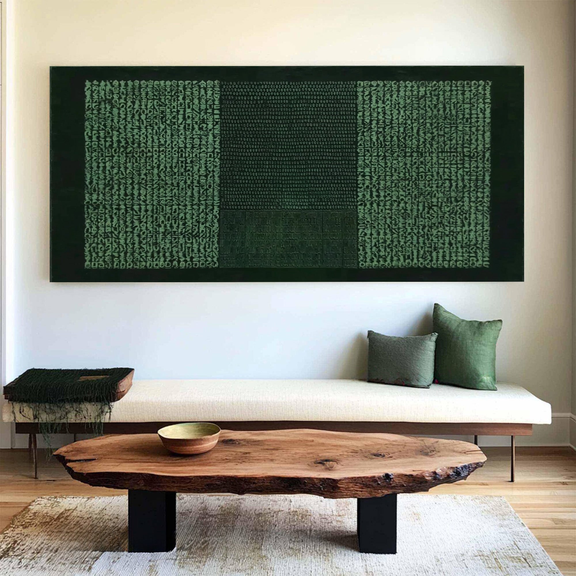 Dark Green Abstract Texture Art_#MD466