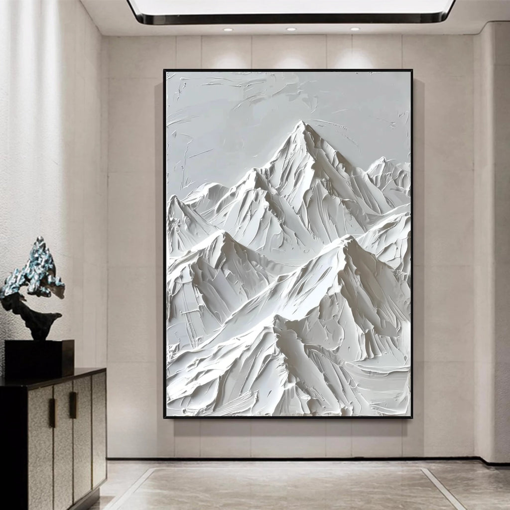 Minimalist White Mountain Painting #MD113