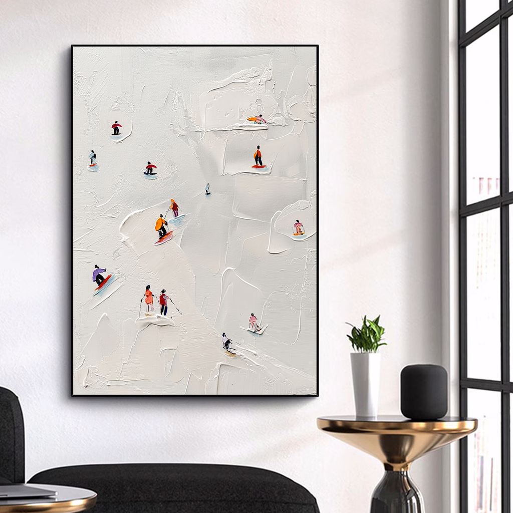 Minimalist White Impasto Decor #AS192