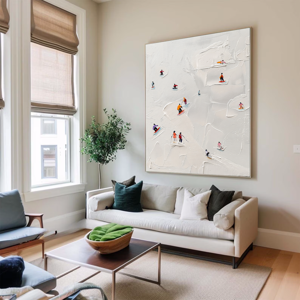 Minimalist White Impasto Decor #AS192