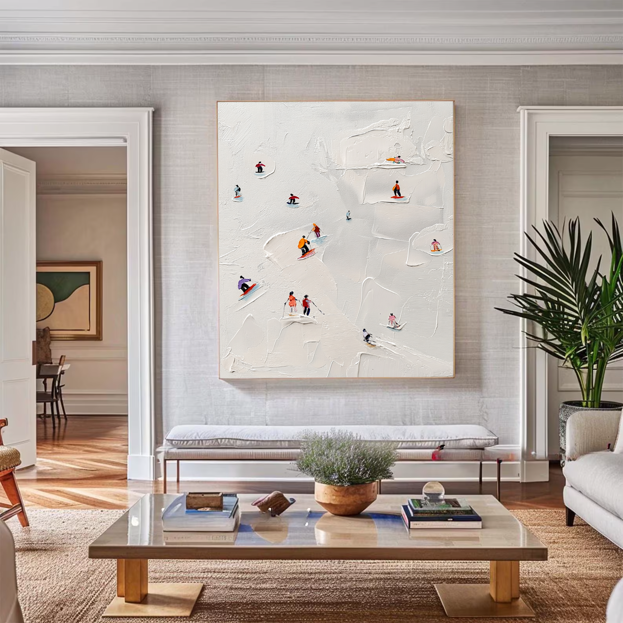 Minimalist White Impasto Decor #AS192