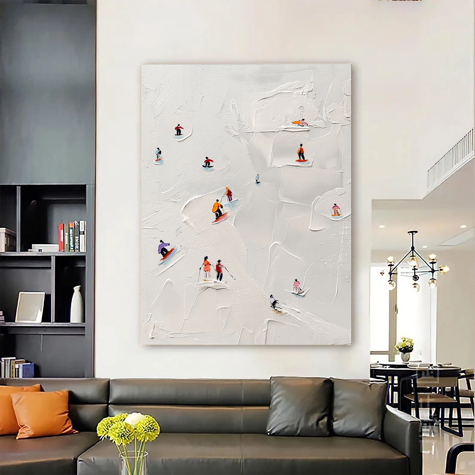Minimalist White Impasto Decor #AS192