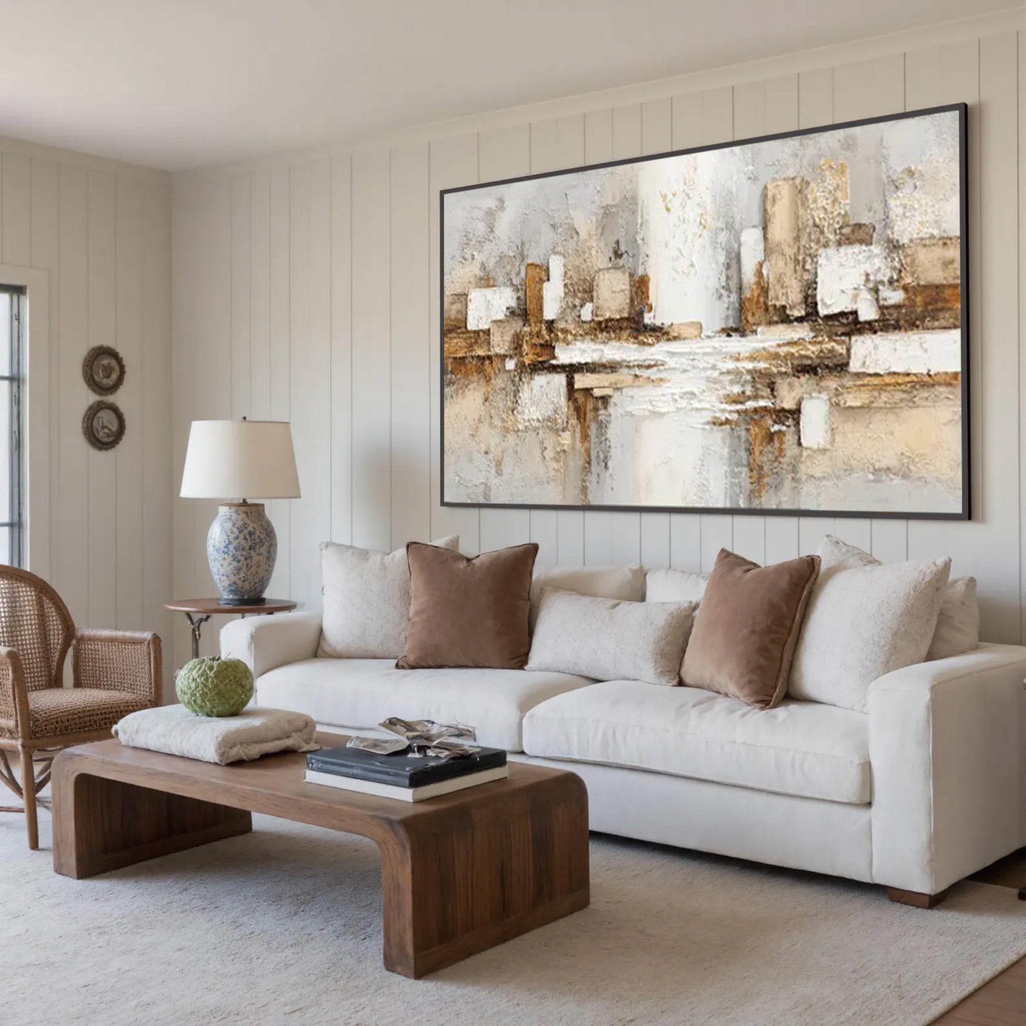3D Neutral Textured Abstract Art #MD377