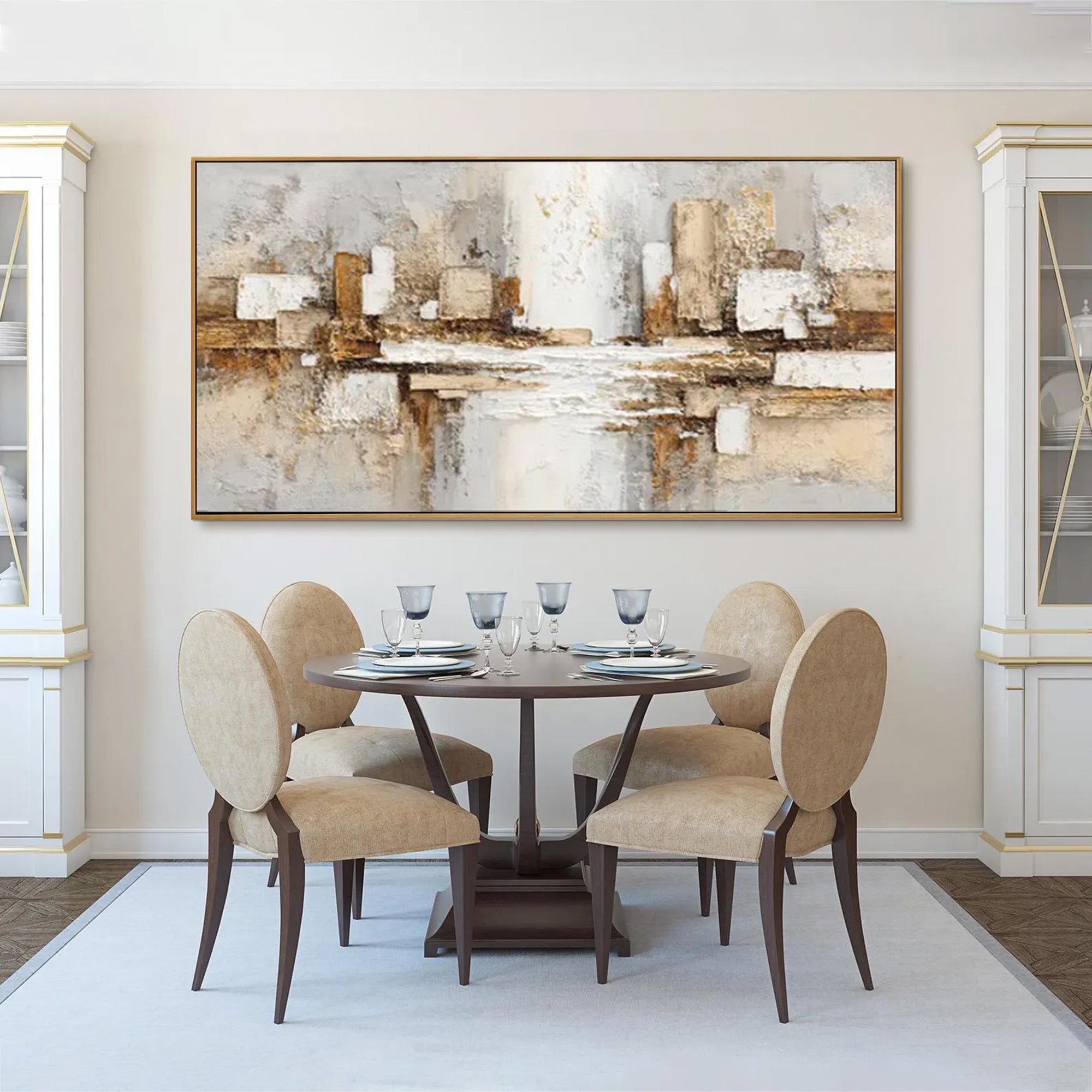 3D Neutral Textured Abstract Art #MD377