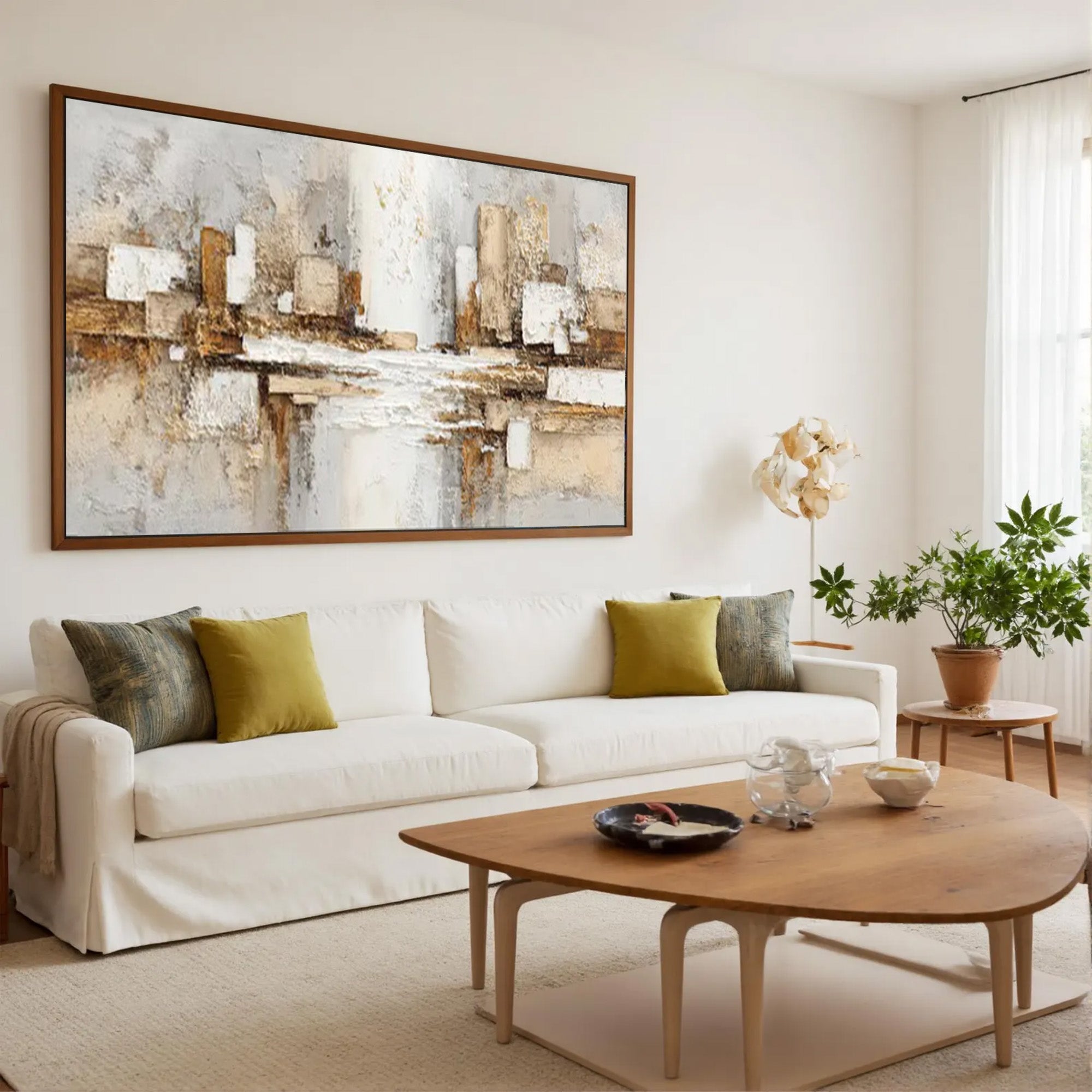 3D Neutral Textured Abstract Art #MD377