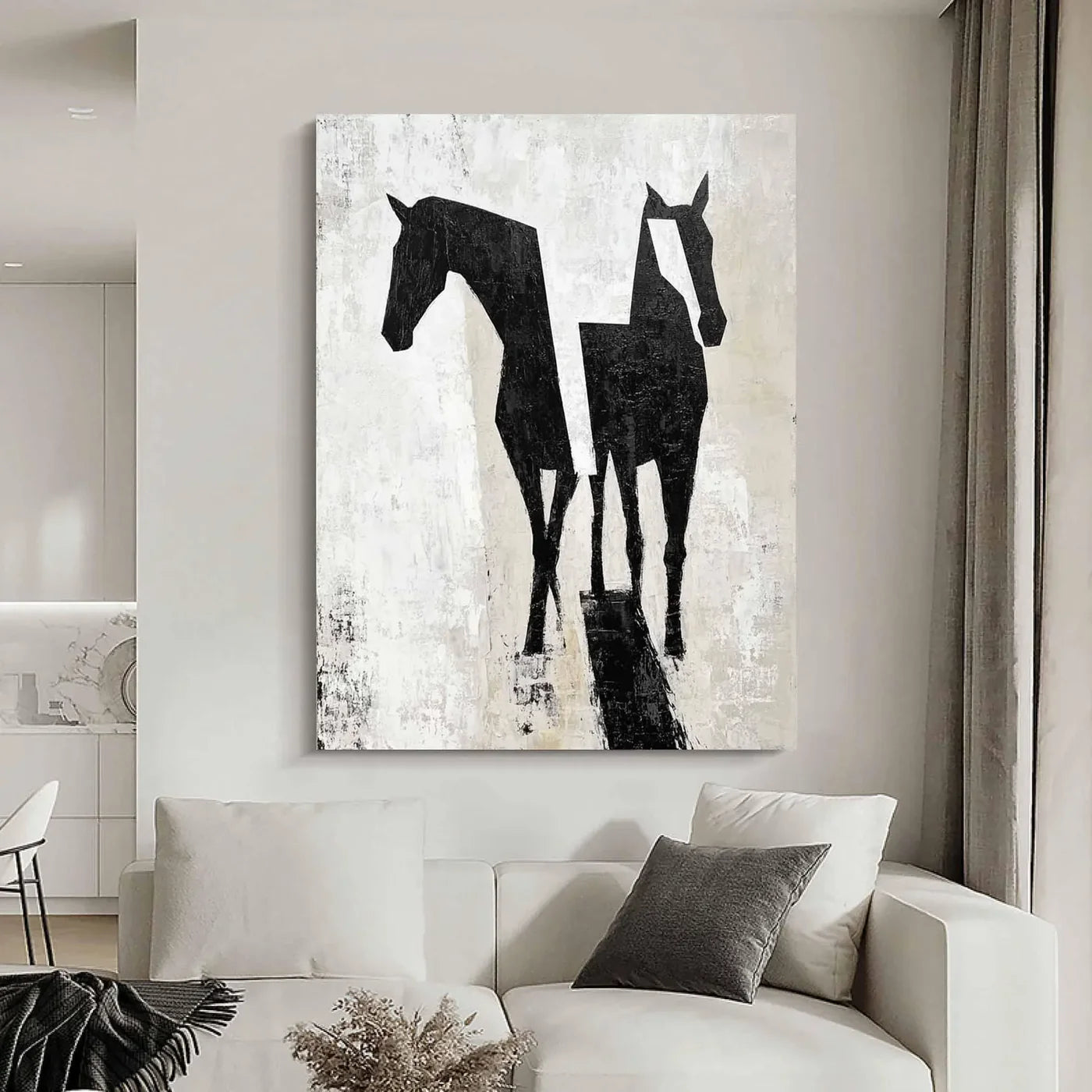 Abstract Two-Horse Art Painting #AM281