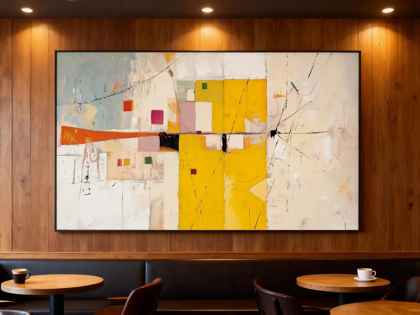 Vibrant Yellow Abstract Wall Art #WA319