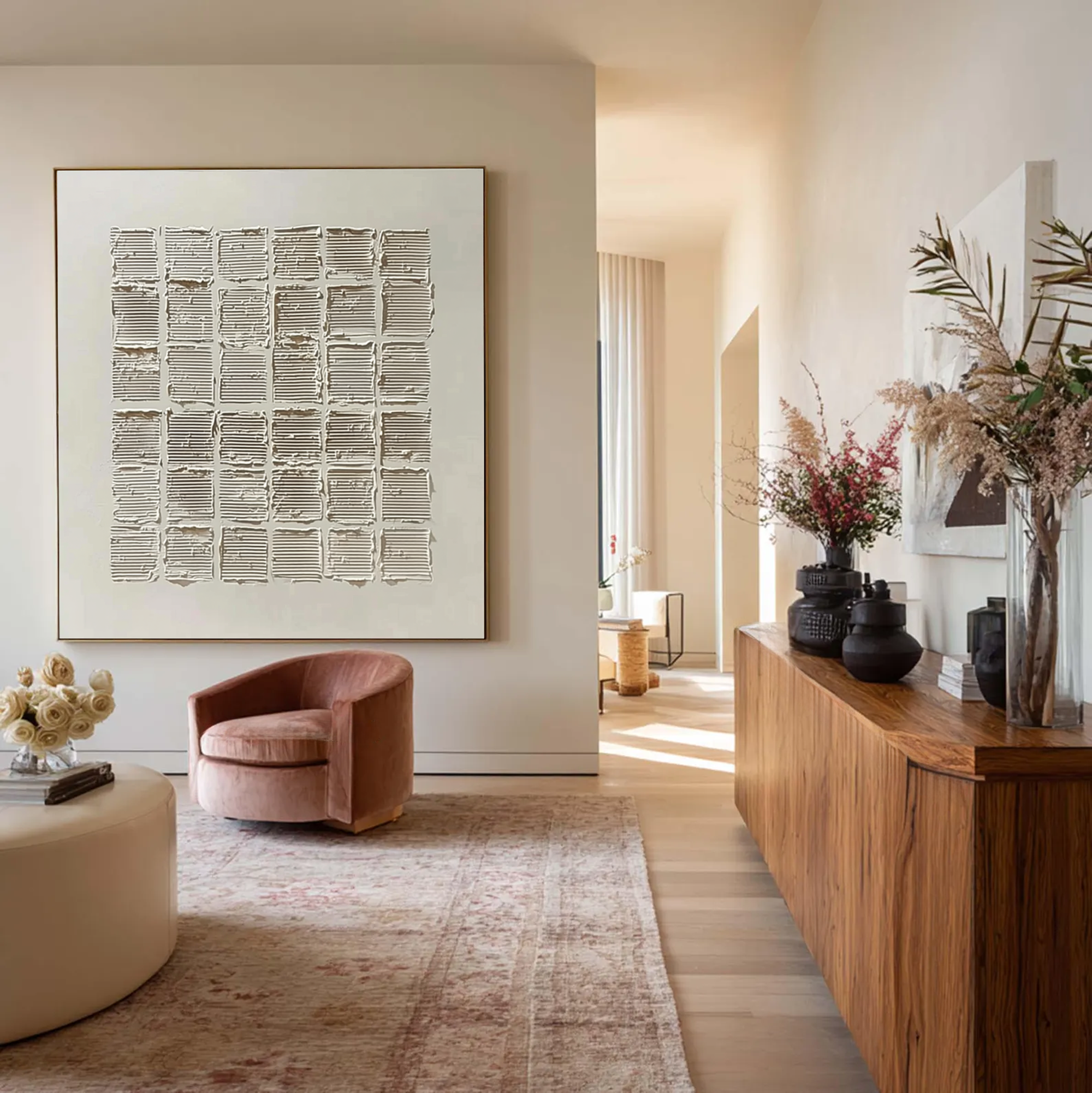 Minimalist 3D Textured Oil Painting #JM82