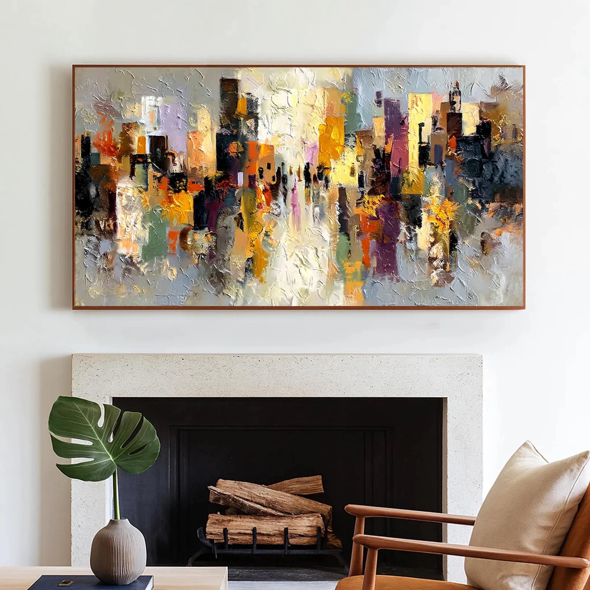 Abstract Urban Textured Oil Painting #MD224