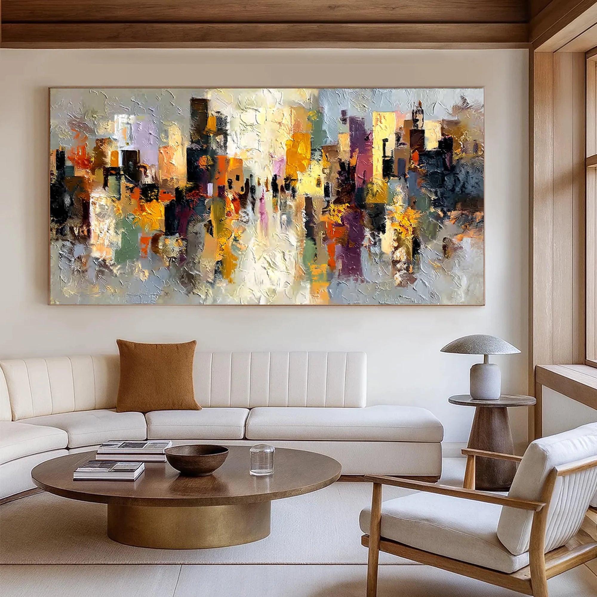 Abstract Urban Textured Oil Painting #MD224
