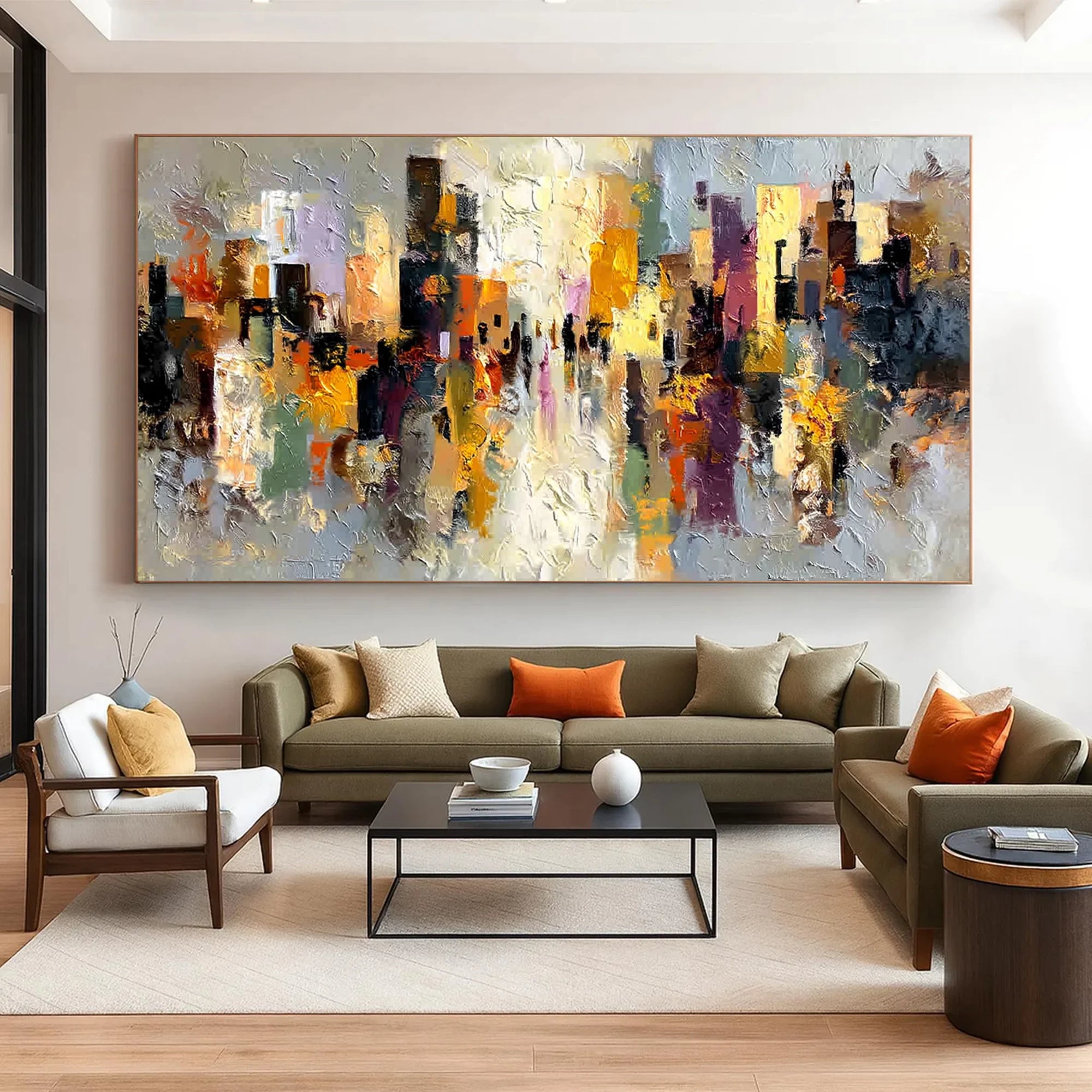 Abstract Urban Textured Oil Painting #MD224