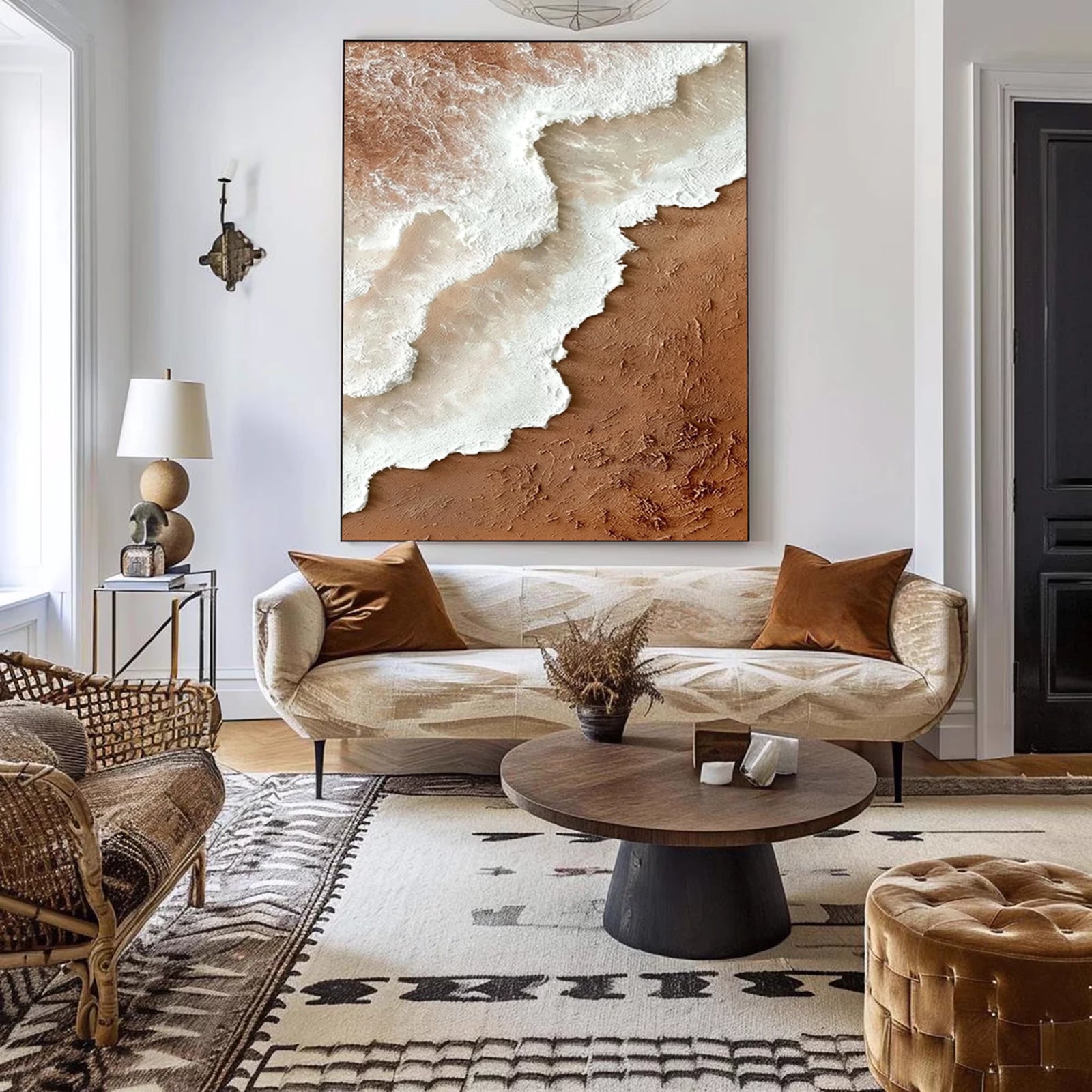 Earth Tone 3D Coastal Abstract Wall Art #MD119