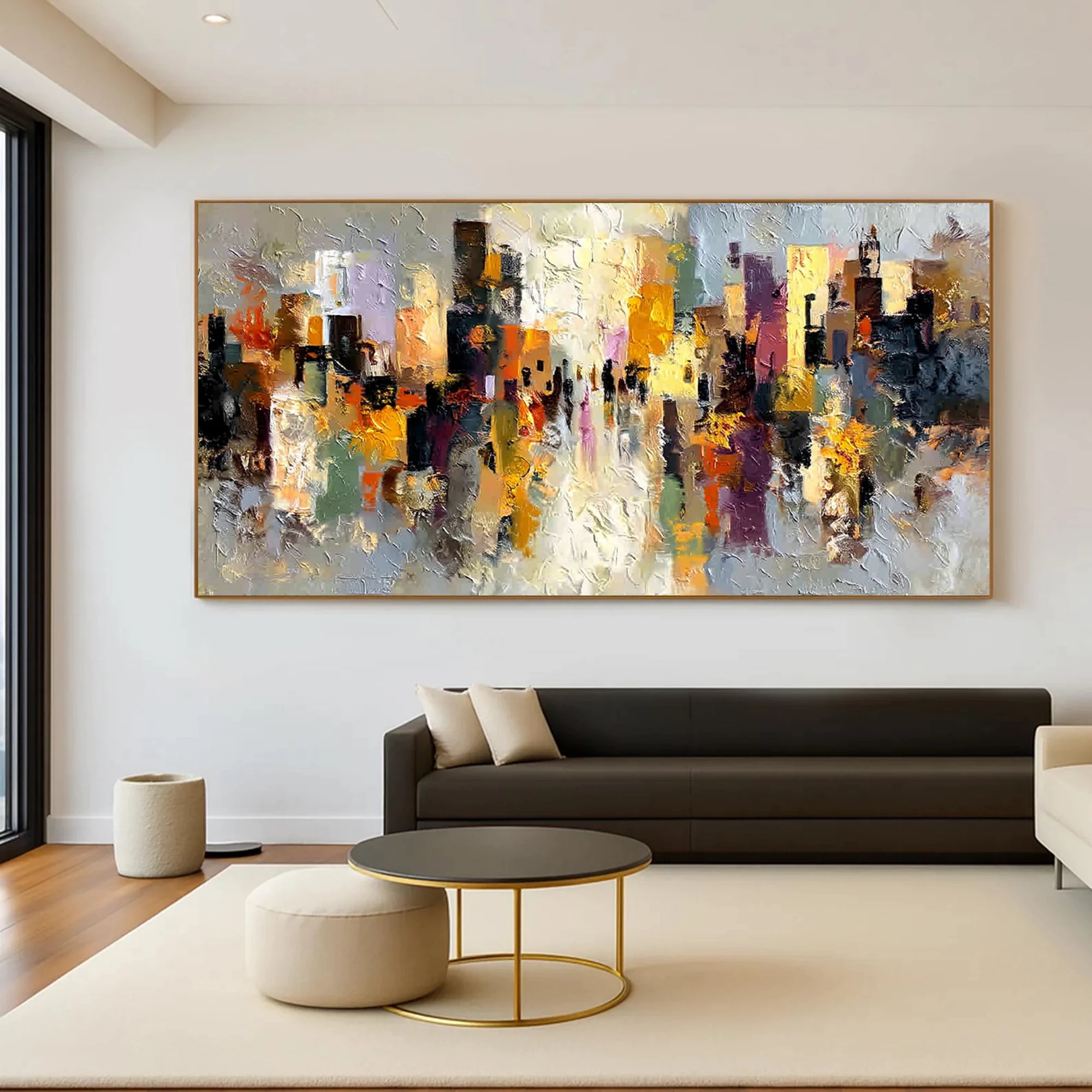Abstract Urban Textured Oil Painting #MD224