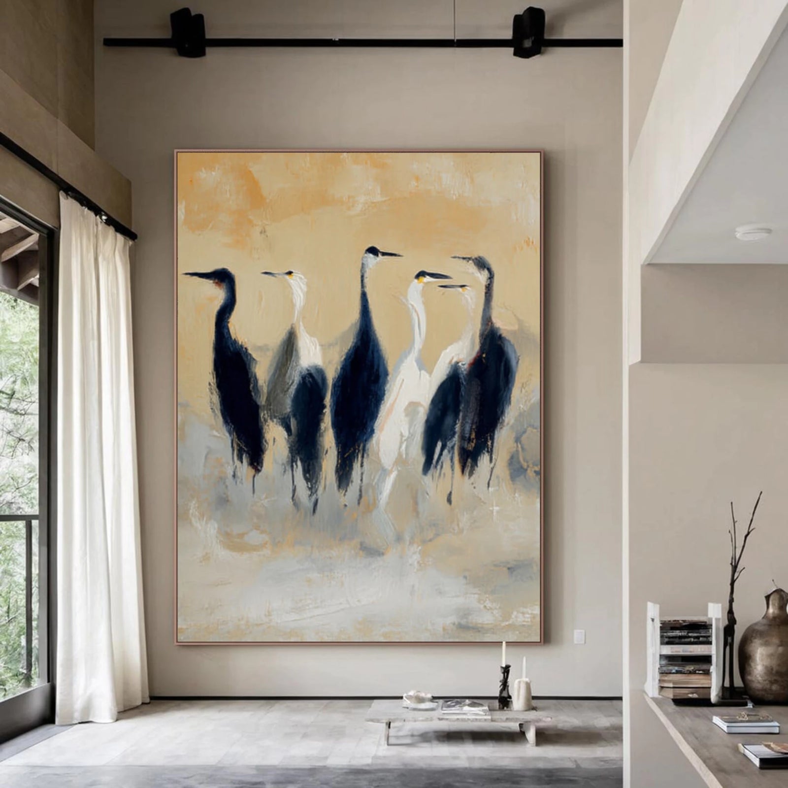 Neutral Tone Bird Canvas Art #AM124