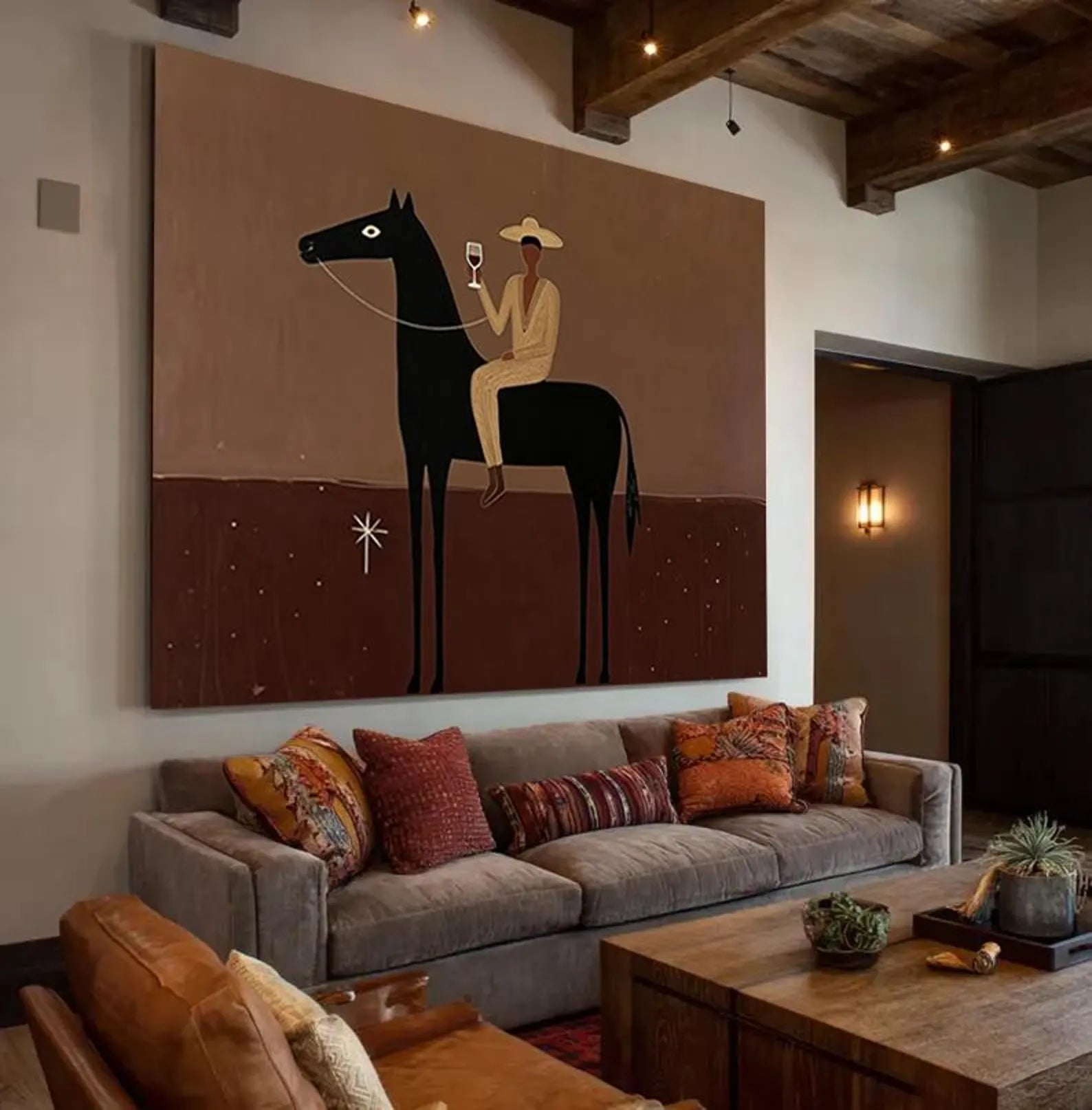 Minimalist Western Style Rider Art #AB339