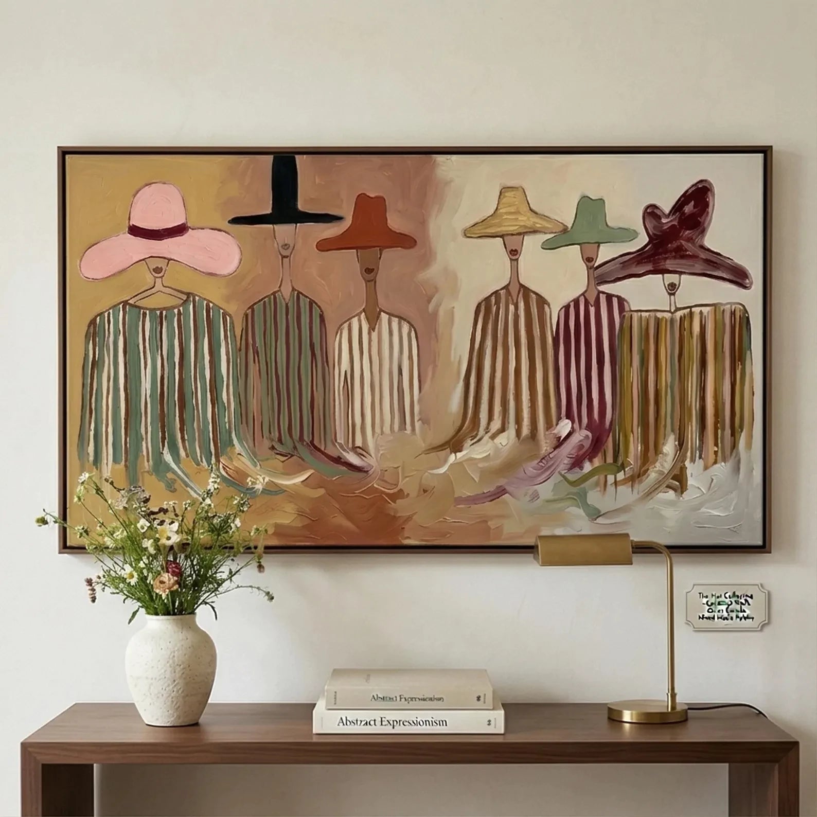 Stylized People with Colorful Hats Painting #AB332