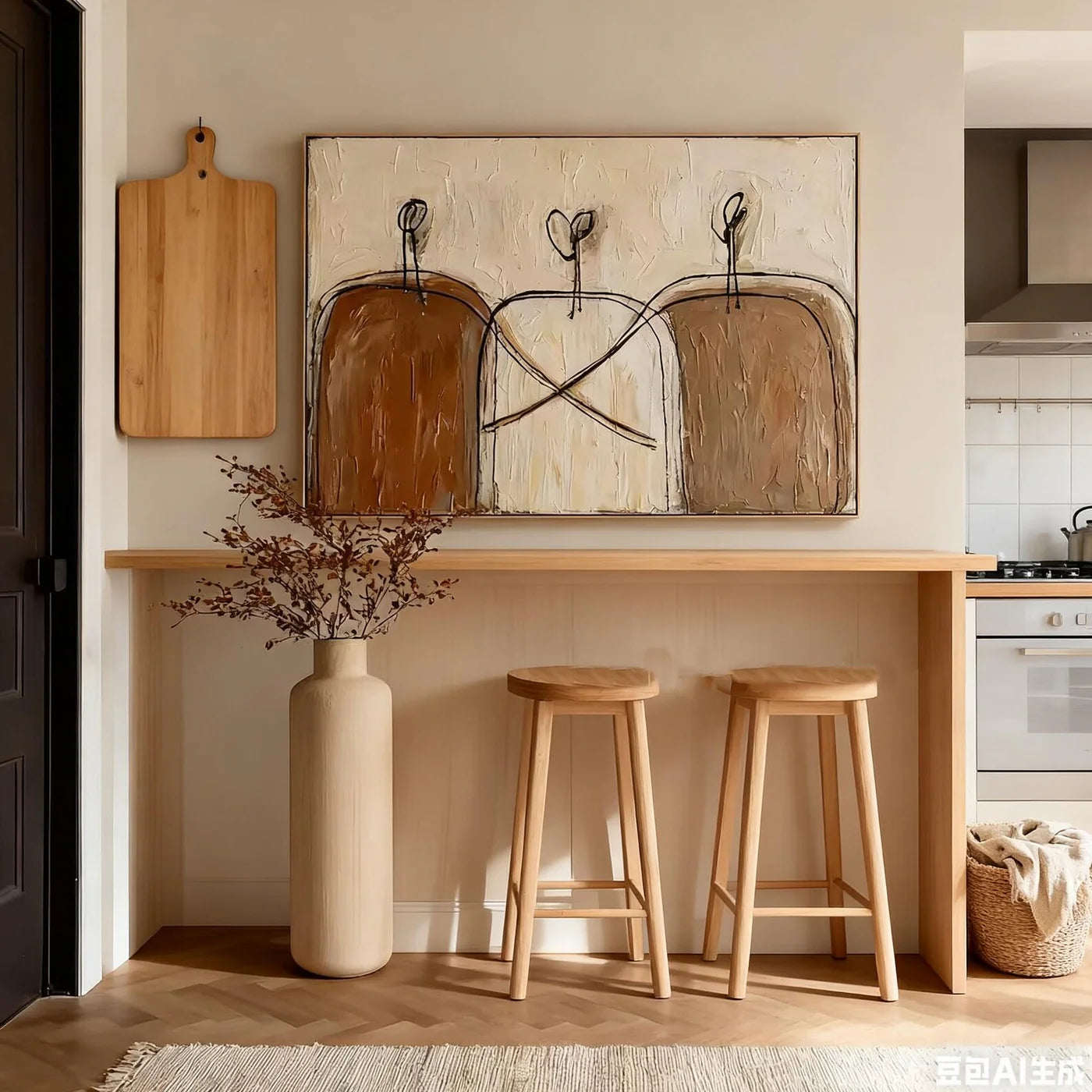 Minimalist Neutral Abstract Trio Art, Wabi Sabi Wall Decor #WA213