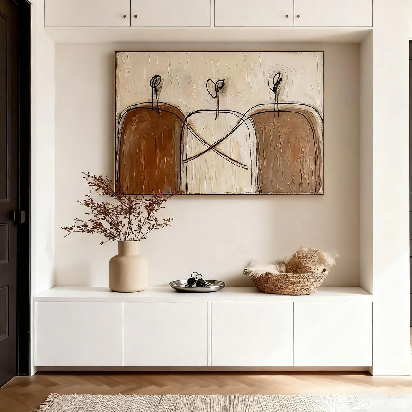 Minimalist Neutral Abstract Trio Art, Wabi Sabi Wall Decor #WA213