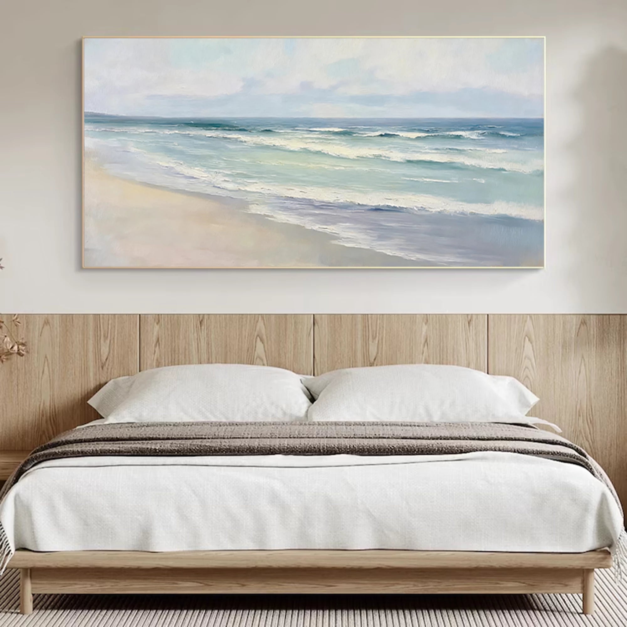 Minimalist Ocean Wave Canvas Art #SK46