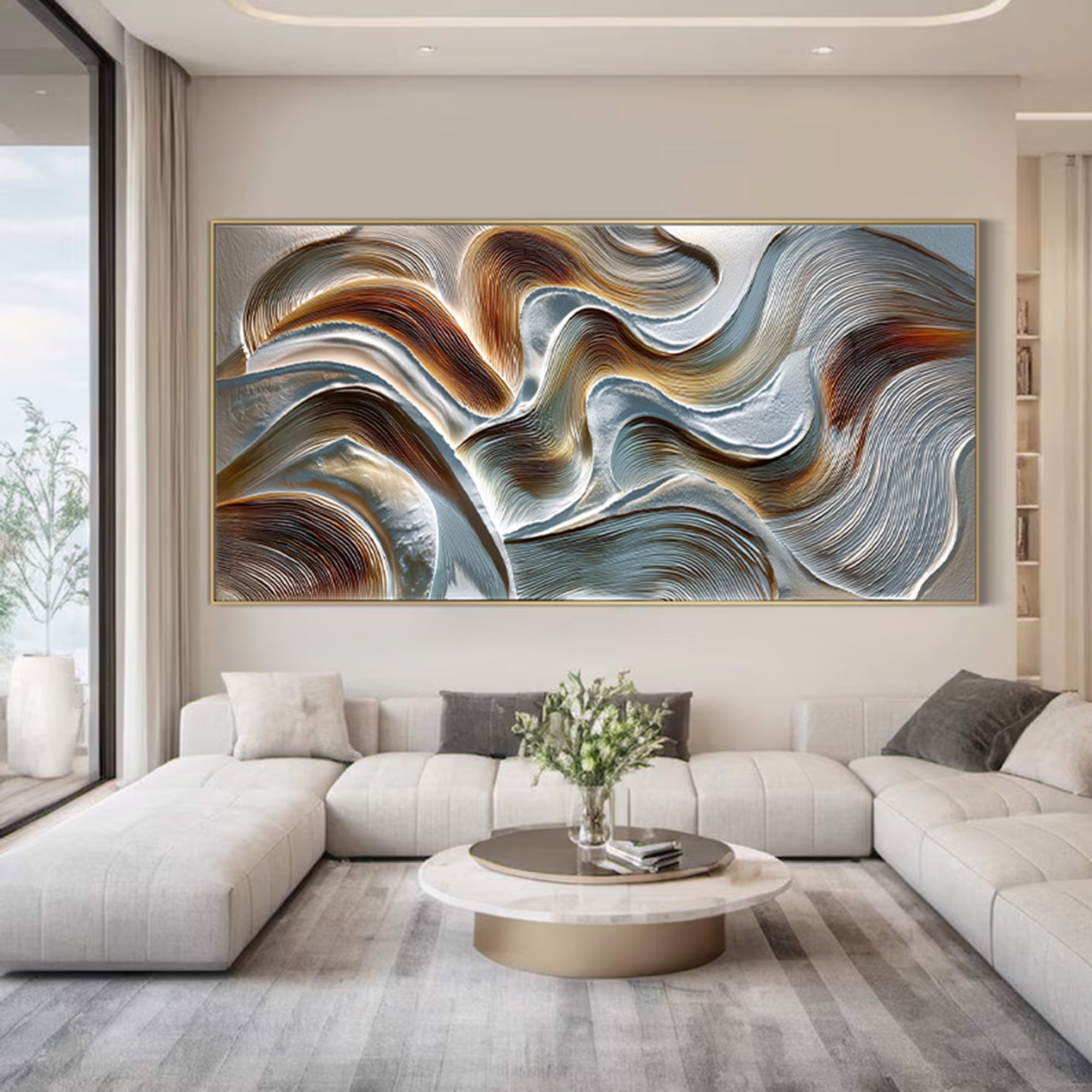 3D Textured Wave Art #MD378