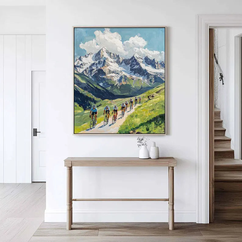 Mountain Cycling Oil Painting #AS314