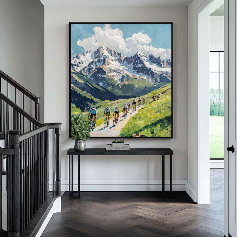 Mountain Cycling Oil Painting #AS314