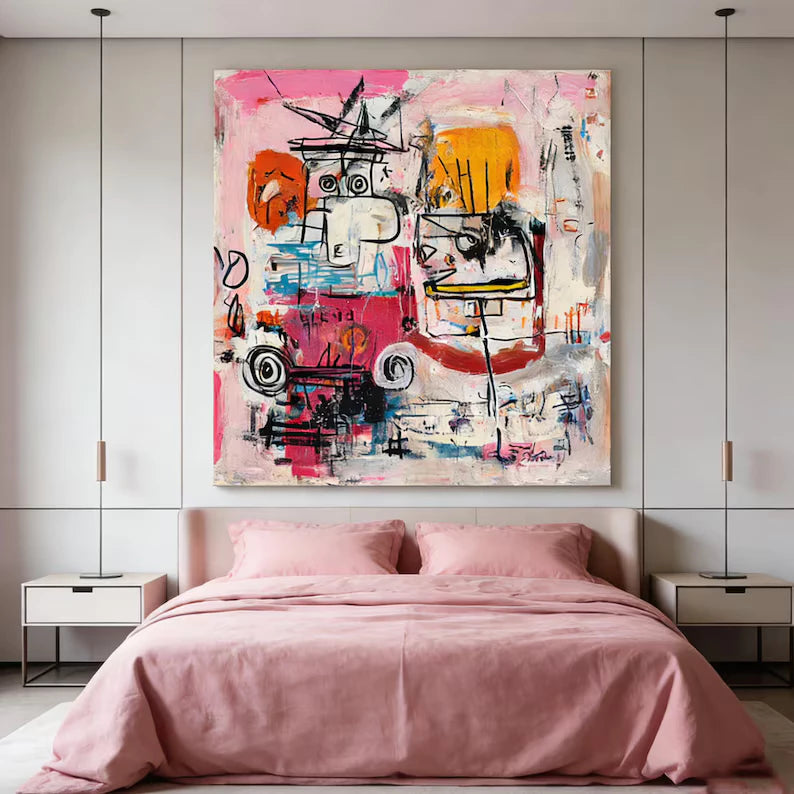 Vibrant Multicolor Abstract Art Oil Painting #PO385