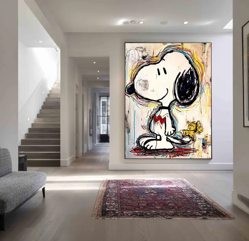 Pop Style Colorful Line Cartoon Oil Painting #PO369