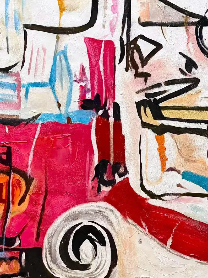 Vibrant Multicolor Abstract Art Oil Painting #PO385
