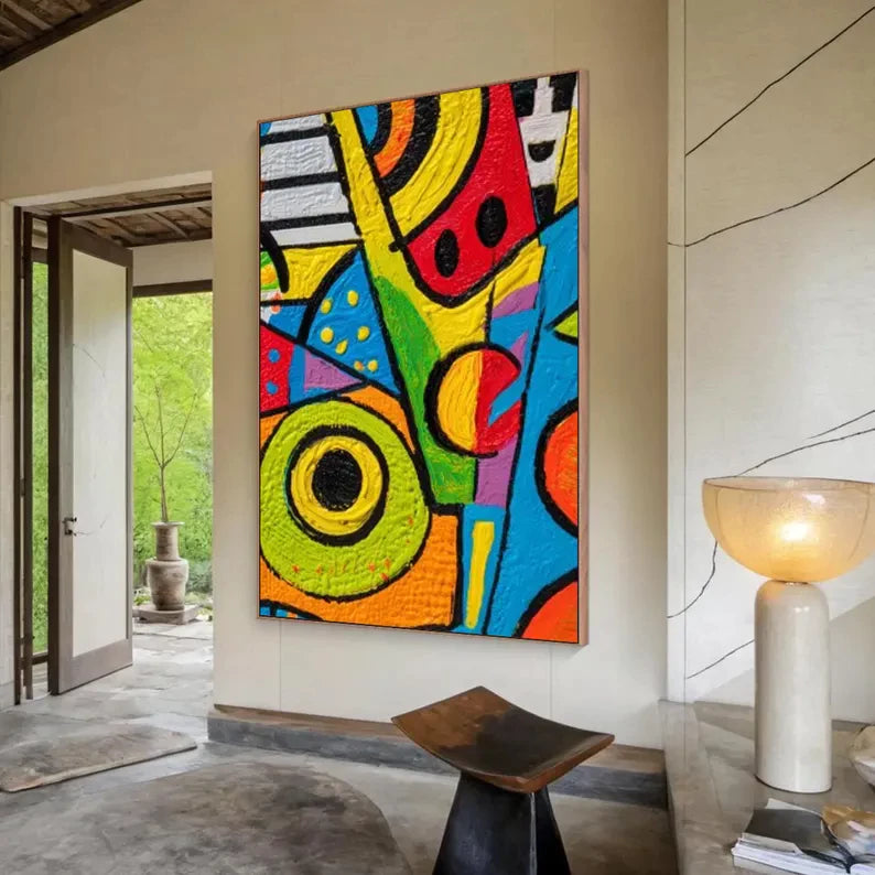 Pop Style Impasto Colorful Abstract Art #PO366